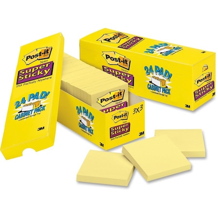 Post-It Notes, Post-It, 3X3, 24Pk, Ca MMM65424SSCP